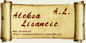 Aleksa Lišančić vizit kartica